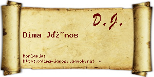 Dima János névjegykártya