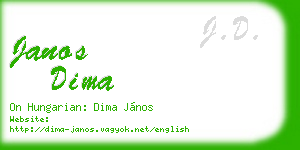 janos dima business card